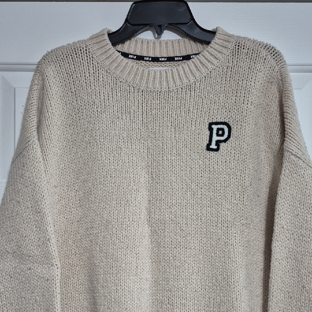 Victoria's Secret Beige Crewneck Sweater VICTORIA'S SECRET PINK Sweater Pullover